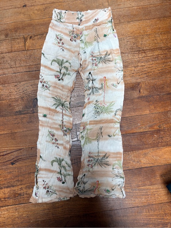 O'Neill Pants - O'Neill Peach Tropical Print Elastic Waist Skirt